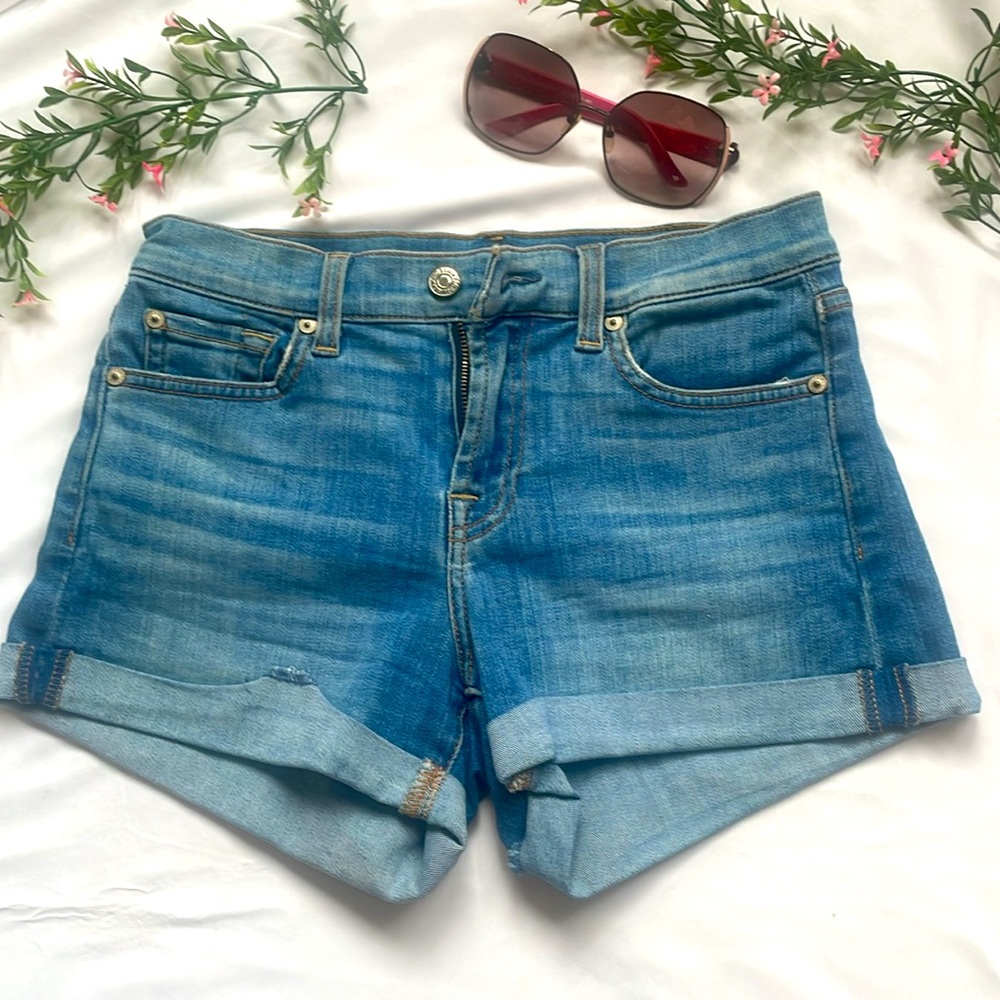 7 For All Mankind Blue Jean Shorts - Picture 3 of 15